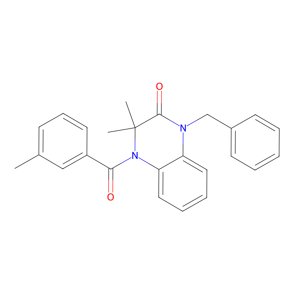 1-Benzyl-3,3-dimethyl-4-(3-methylbenzoyl)quinoxalin-2-one molecular structure, CAS 378207-03-5