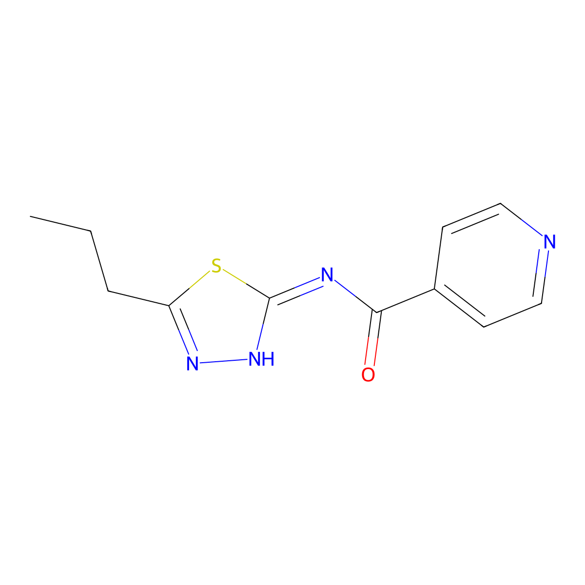 N-(5-propyl-1,3,4-thiadiazol-2-yl)isonicotinamide molecular structure, CAS 378207-05-7