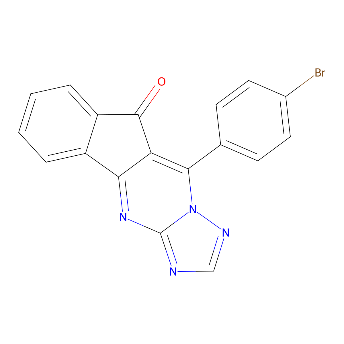 10-(4-bromophenyl)-9H-indeno[1,2-d][1,2,4]triazolo[1,5-a]pyrimidin-9-one molecular structure, CAS 378207-22-8