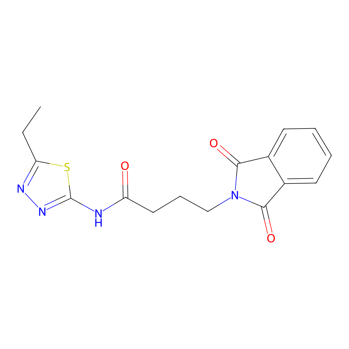 4-(1,3-dioxoisoindol-2-yl)-N-(5-ethyl-1,3,4-thiadiazol-2-yl)butanamide molecular structure, CAS 378208-54-9