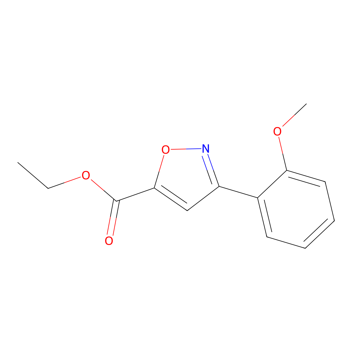 Ethyl 3-(2-methoxyphenyl)isoxazole-5-carboxylate molecular structure, CAS 378208-61-8