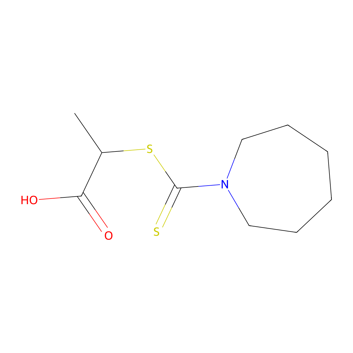 2-(Azepane-1-carbothioylsulfanyl)-propionic acid molecular structure, CAS 378210-53-8