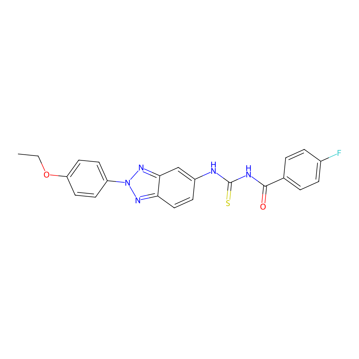 N-[[2-(4-ethoxyphenyl)benzotriazol-5-yl]carbamothioyl]-4-fluorobenzamide molecular structure, CAS 378210-92-5