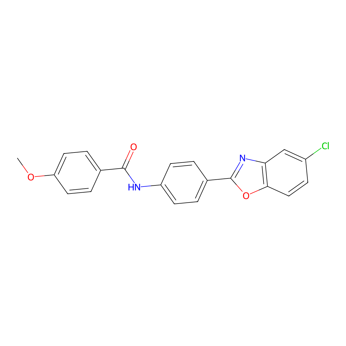 N-[4-(5-chloro-1,3-benzoxazol-2-yl)phenyl]-4-methoxybenzamide molecular structure, CAS 378211-31-5