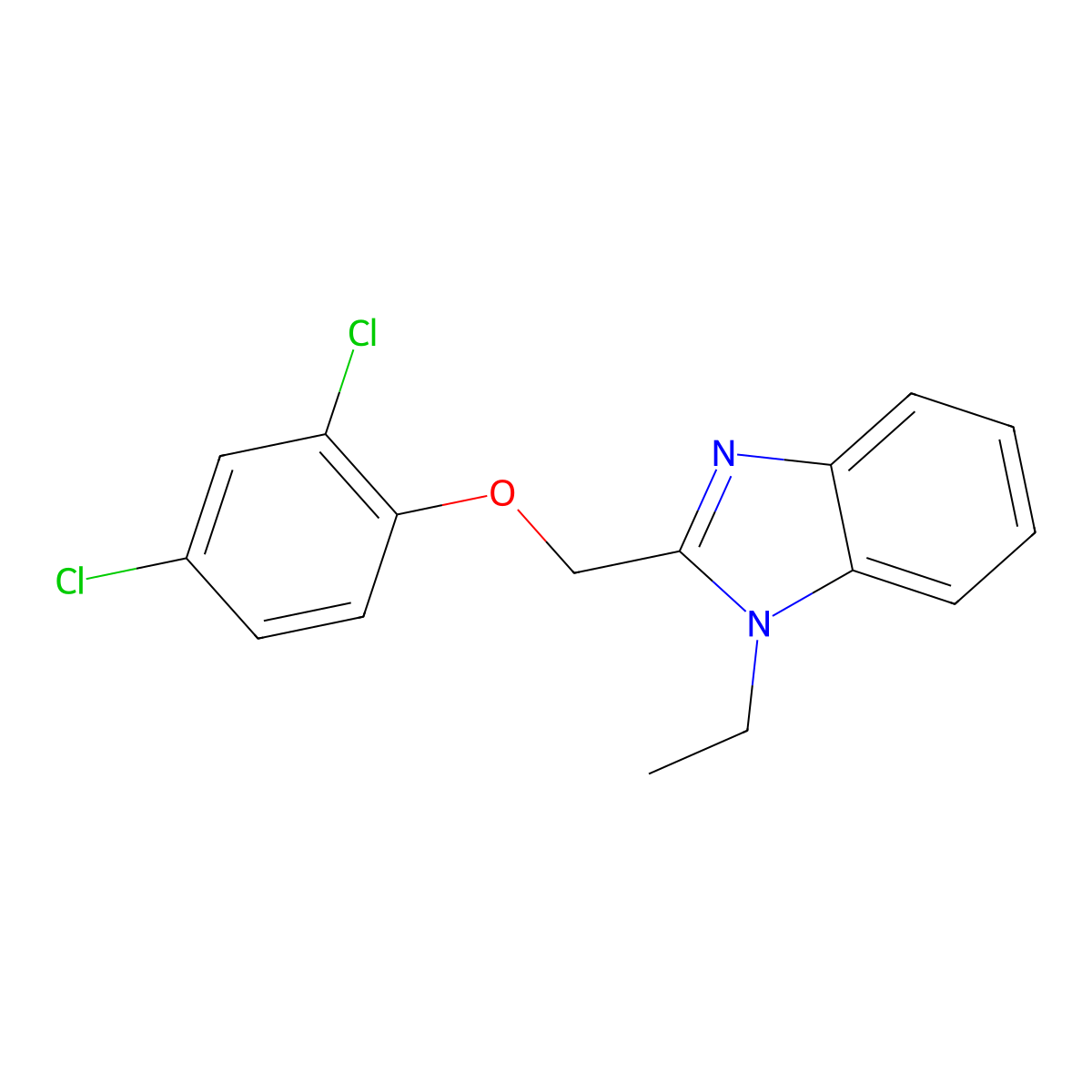 2-[(2,4-Dichlorophenoxy)methyl]-1-ethylbenzimidazole molecular structure, CAS 378211-95-1