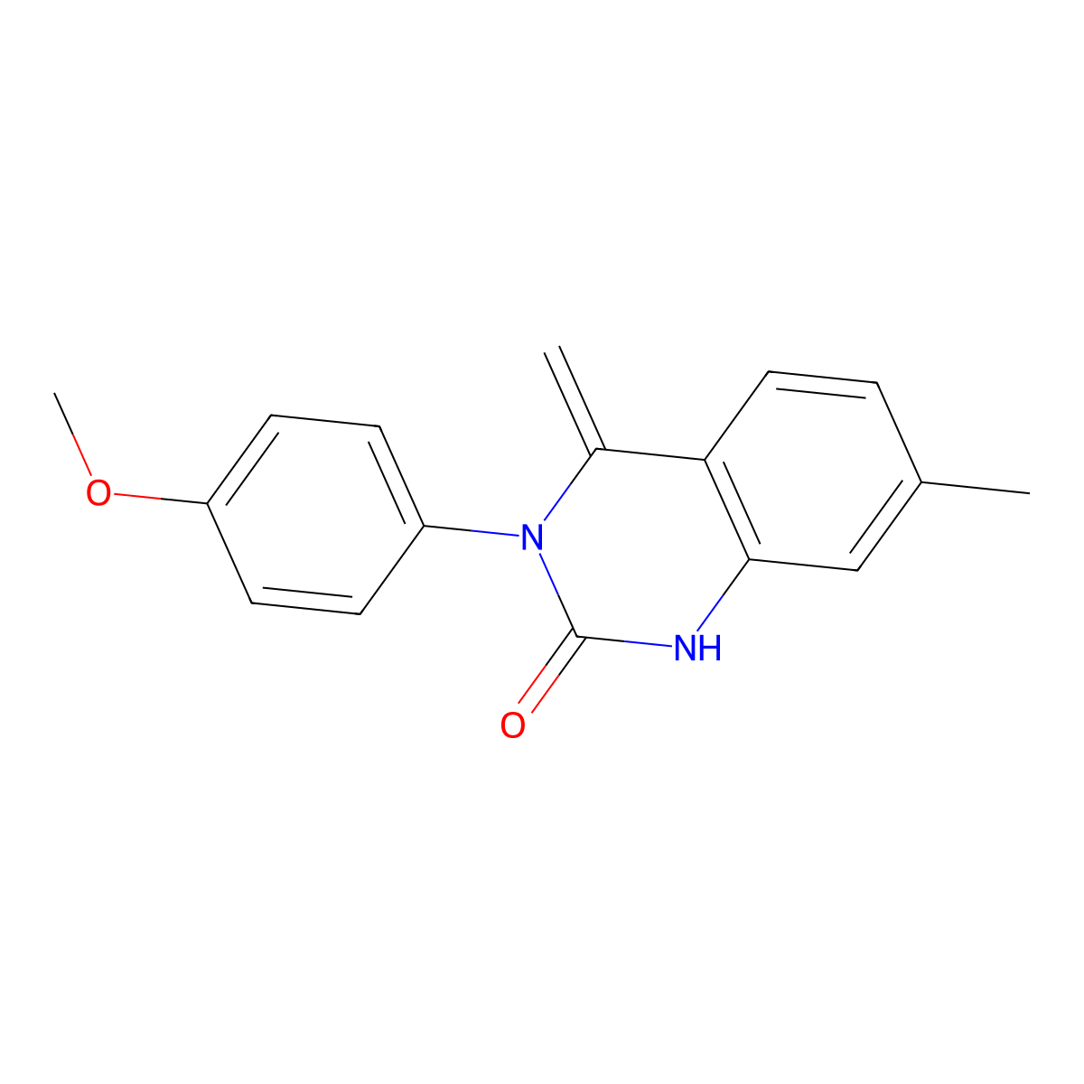 3-(4-methoxyphenyl)-7-methyl-4-methylidene-1H-quinazolin-2-one molecular structure, CAS 378212-84-1