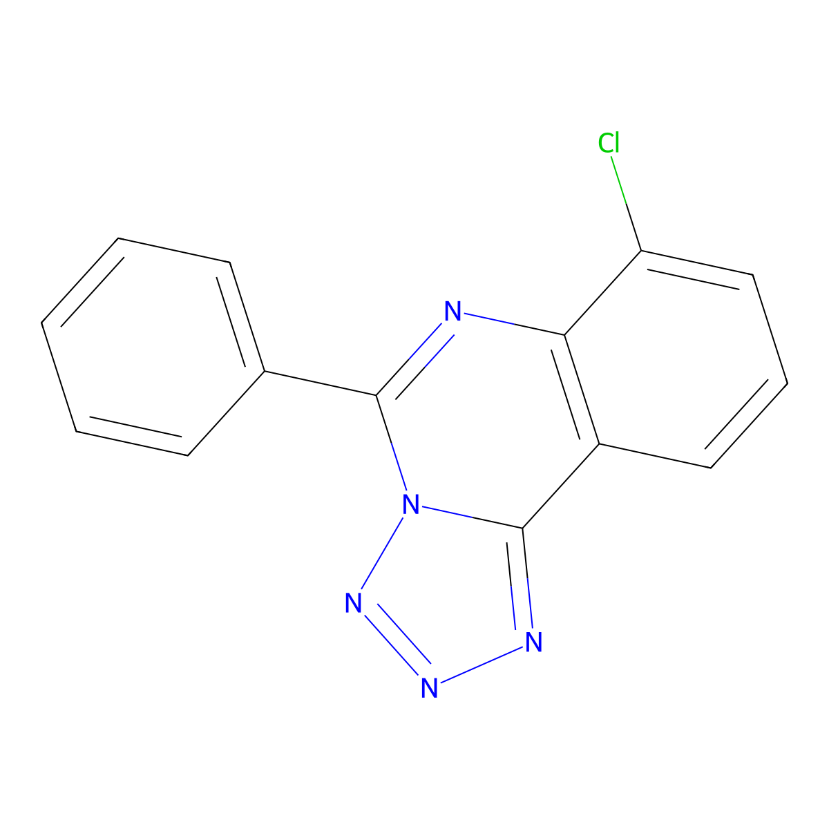 7-Chloro-5-phenyltetrazolo[1,5-c]quinazoline molecular structure, CAS 378213-16-2
