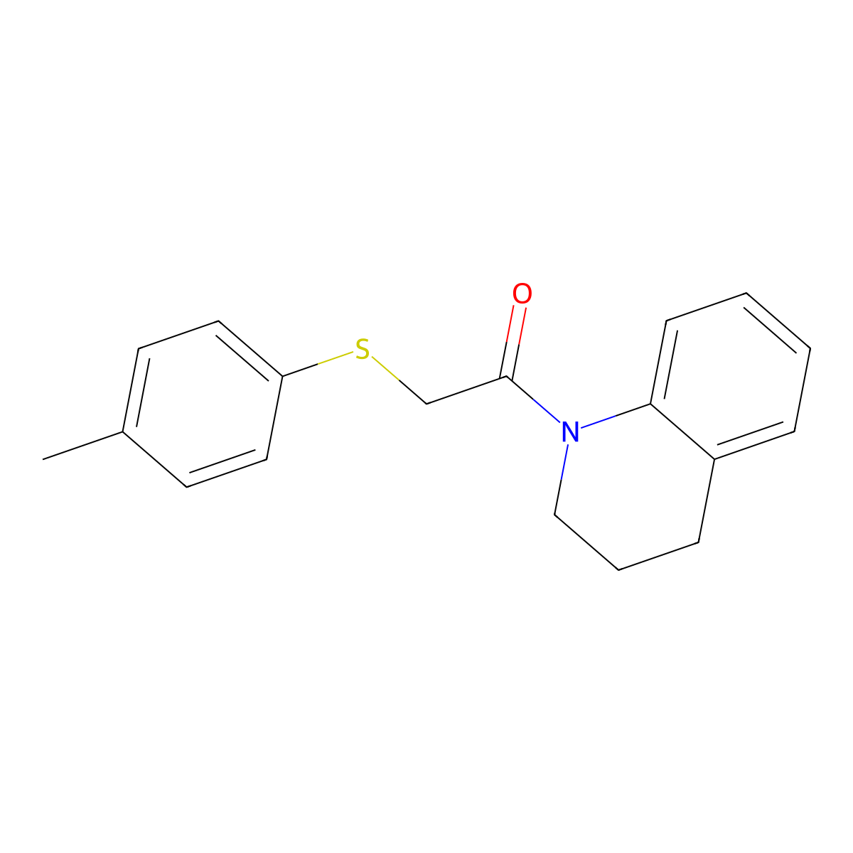 1-(3,4-dihydro-2H-quinolin-1-yl)-2-(4-methylphenyl)sulfanylethanone molecular structure, CAS 378213-53-7