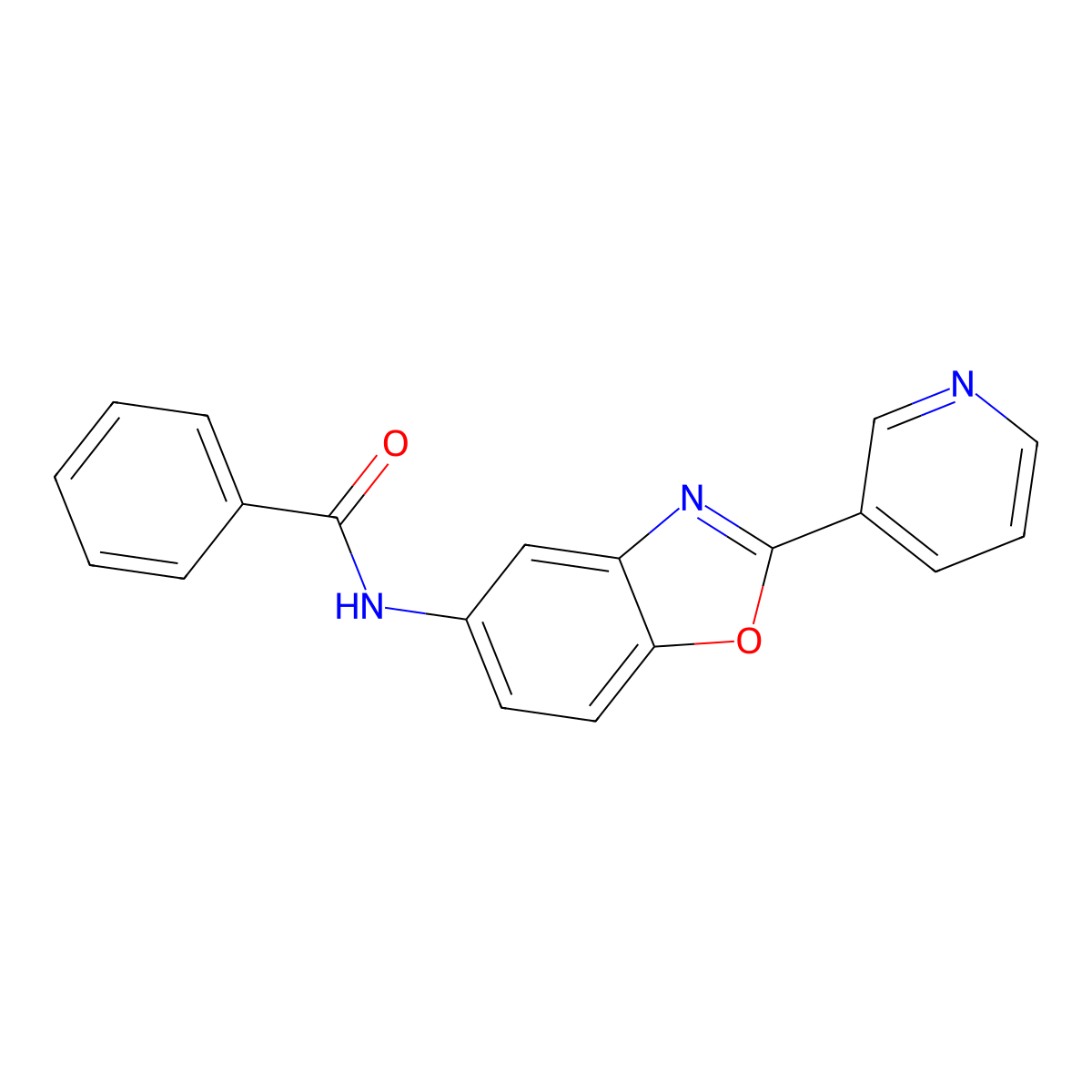 N-[2-(pyridin-3-yl)-1,3-benzoxazol-5-yl]benzamide molecular structure, CAS 378213-72-0