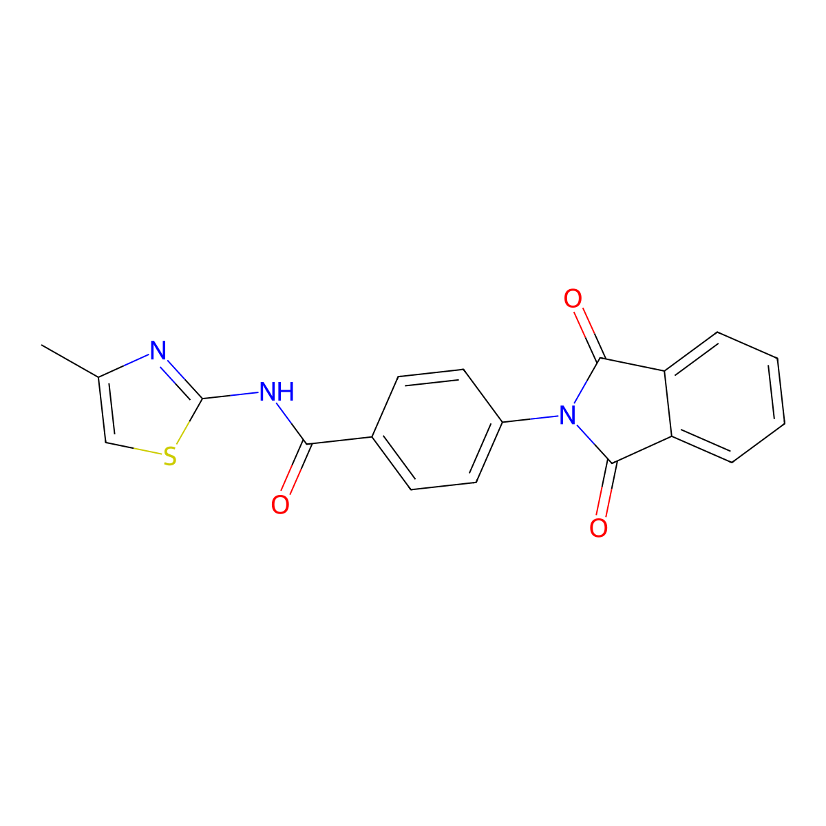 4-(1,3-dioxoisoindolin-2-yl)-N-(4-methylthiazol-2-yl)benzamide molecular structure, CAS 378213-74-2
