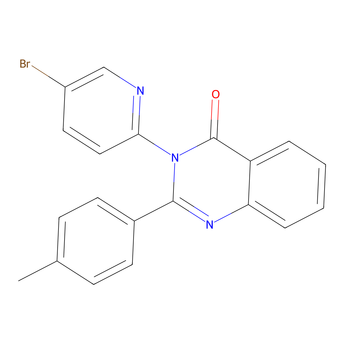 3-(5-Bromopyridin-2-yl)-2-(4-methylphenyl)quinazolin-4-one molecular structure, CAS 378213-91-3
