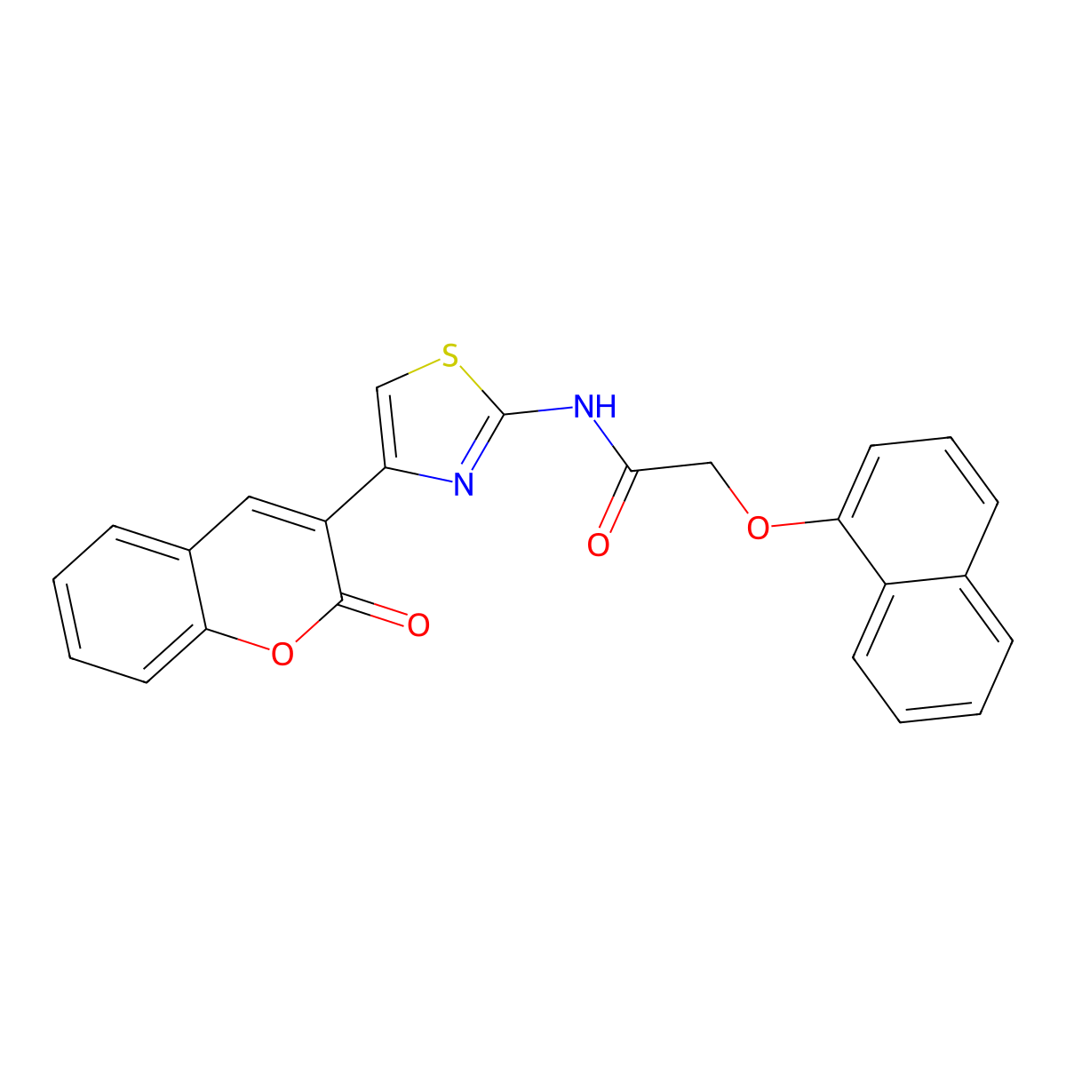 2-(naphthalen-1-yloxy)-N-[4-(2-oxo-2H-chromen-3-yl)-1,3-thiazol-2-yl]acetamide molecular structure, CAS 378213-95-7