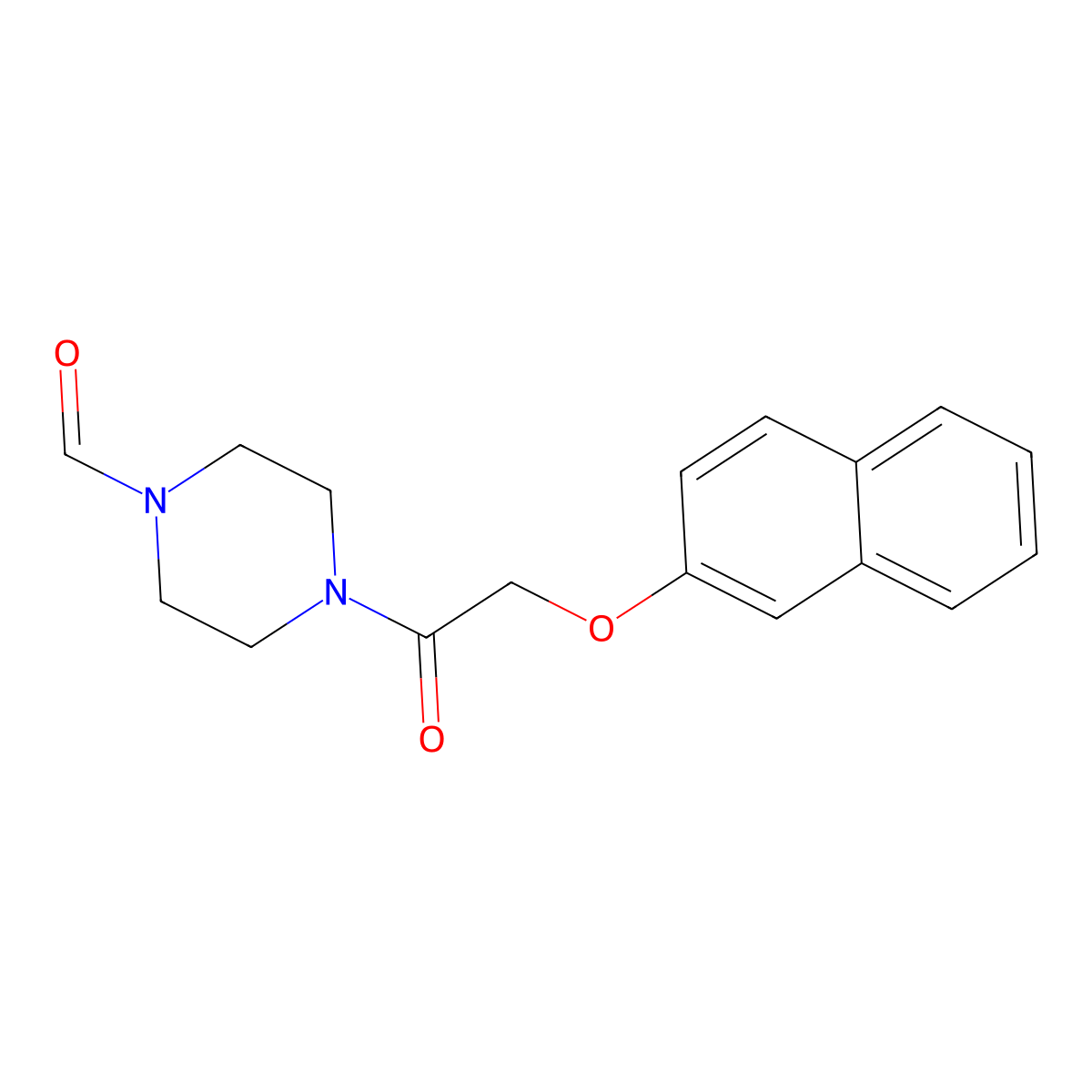 4-(2-Naphthalen-2-yloxyacetyl)piperazine-1-carbaldehyde molecular structure, CAS 378214-66-5