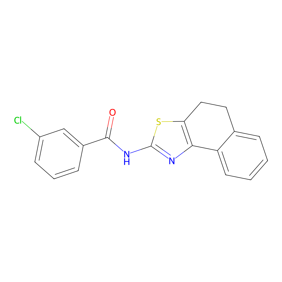 3-chloro-N-(4,5-dihydronaphtho[1,2-d]thiazol-2-yl)benzamide molecular structure, CAS 378214-69-8