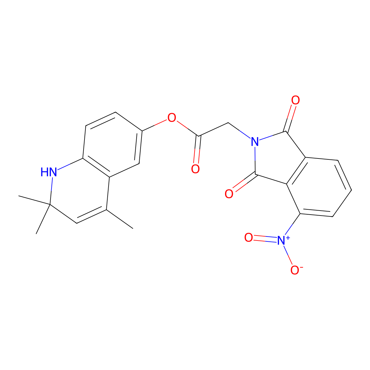 (2,2,4-trimethyl-1H-quinolin-6-yl) 2-(4-nitro-1,3-dioxoisoindol-2-yl)acetate molecular structure, CAS 378215-61-3