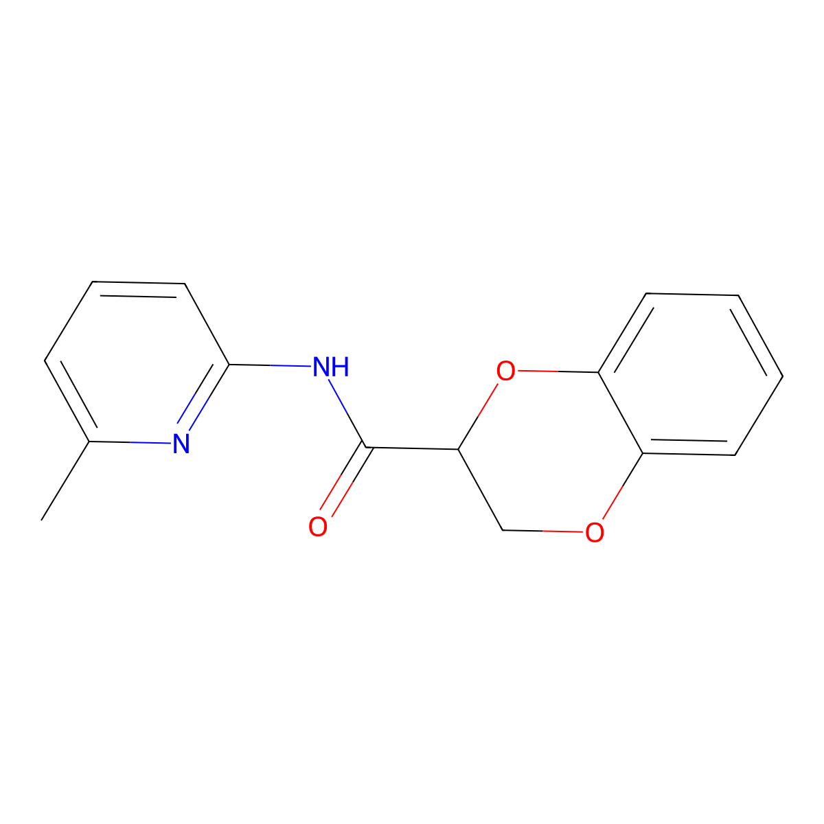 N-(6-methylpyridin-2-yl)-2,3-dihydro-1,4-benzodioxine-2-carboxamide molecular structure, CAS 378215-62-4