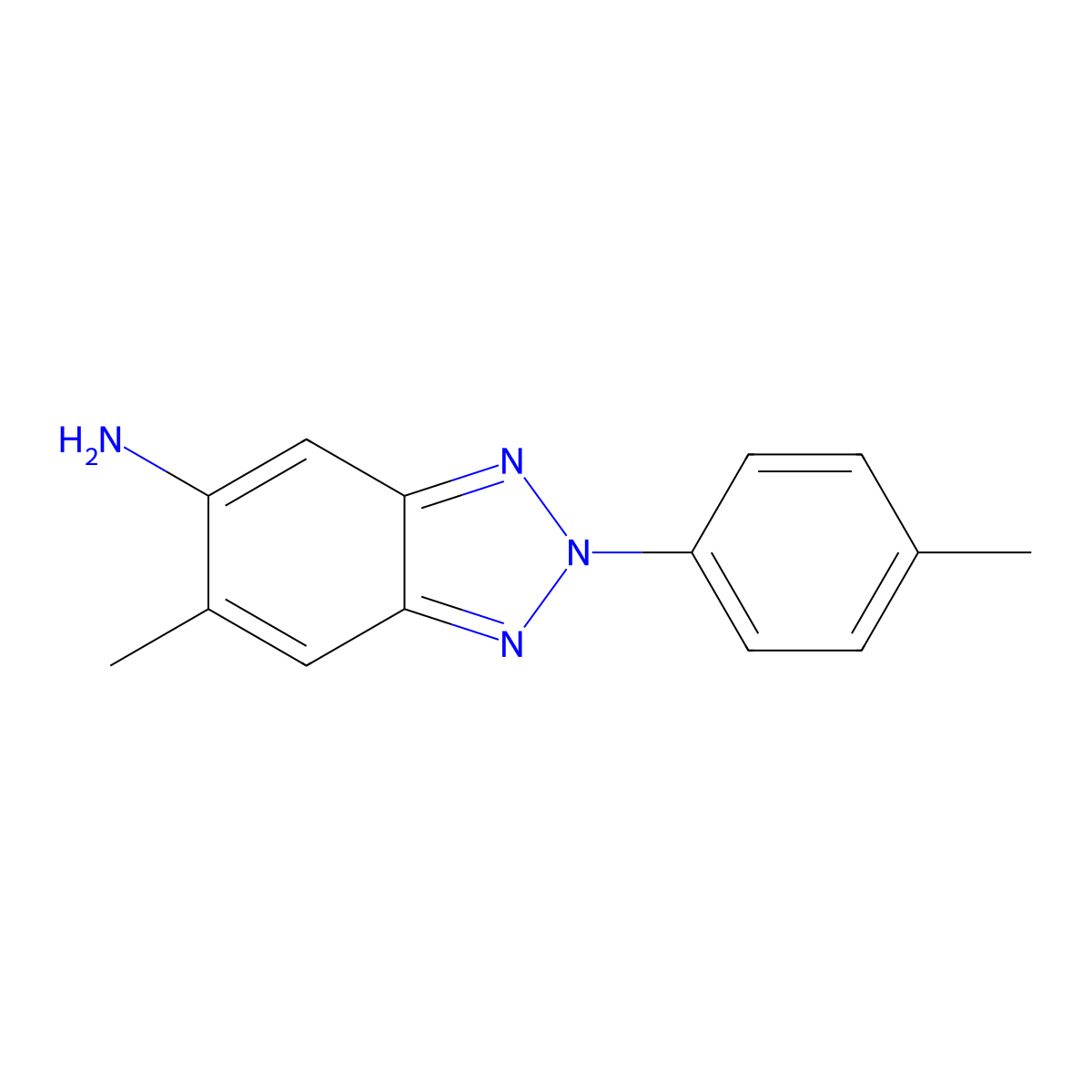 6-methyl-2-(4-methylphenyl)-2H-1,2,3-benzotriazol-5-amine molecular structure, CAS 378215-79-3