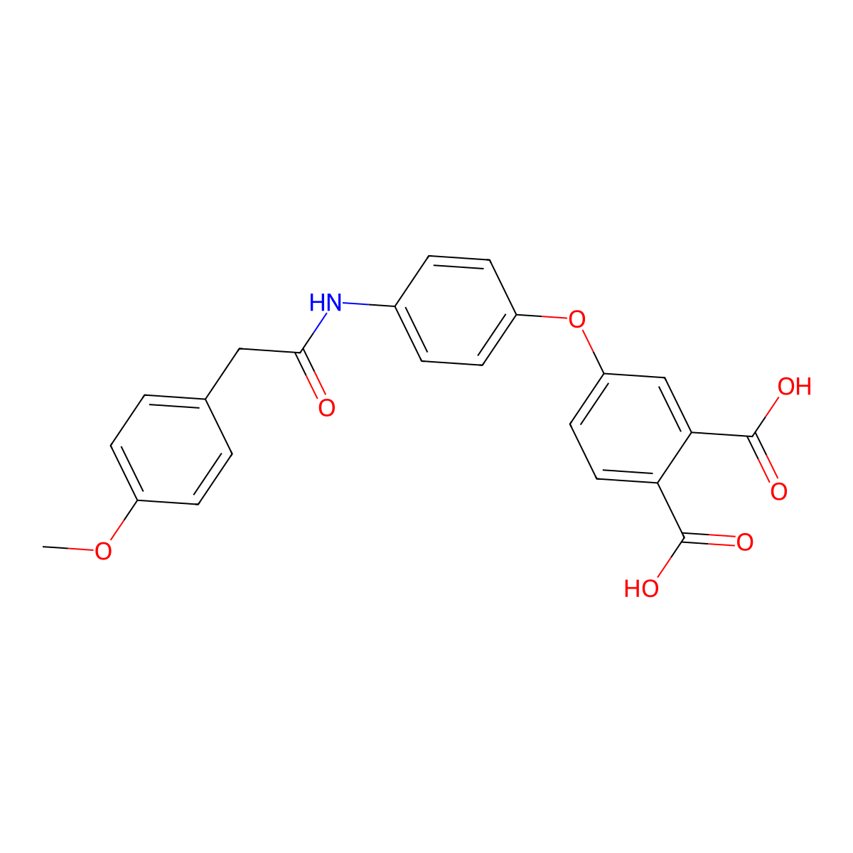 4-(4-(2-(4-Methoxyphenyl)acetamido)phenoxy)phthalic acid molecular structure, CAS 378216-04-7