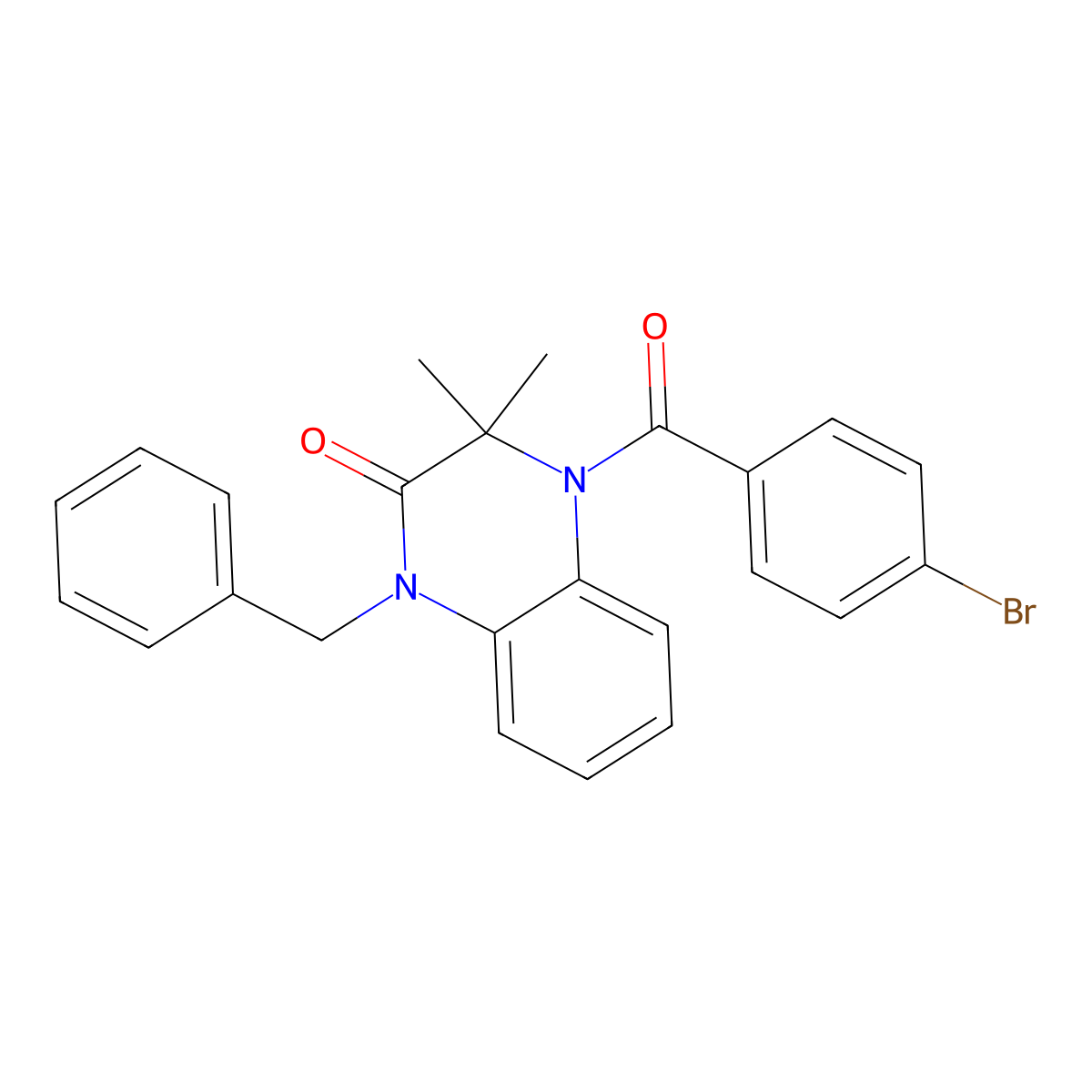 1-Benzyl-4-(4-bromobenzoyl)-3,3-dimethylquinoxalin-2-one molecular structure, CAS 378216-12-7