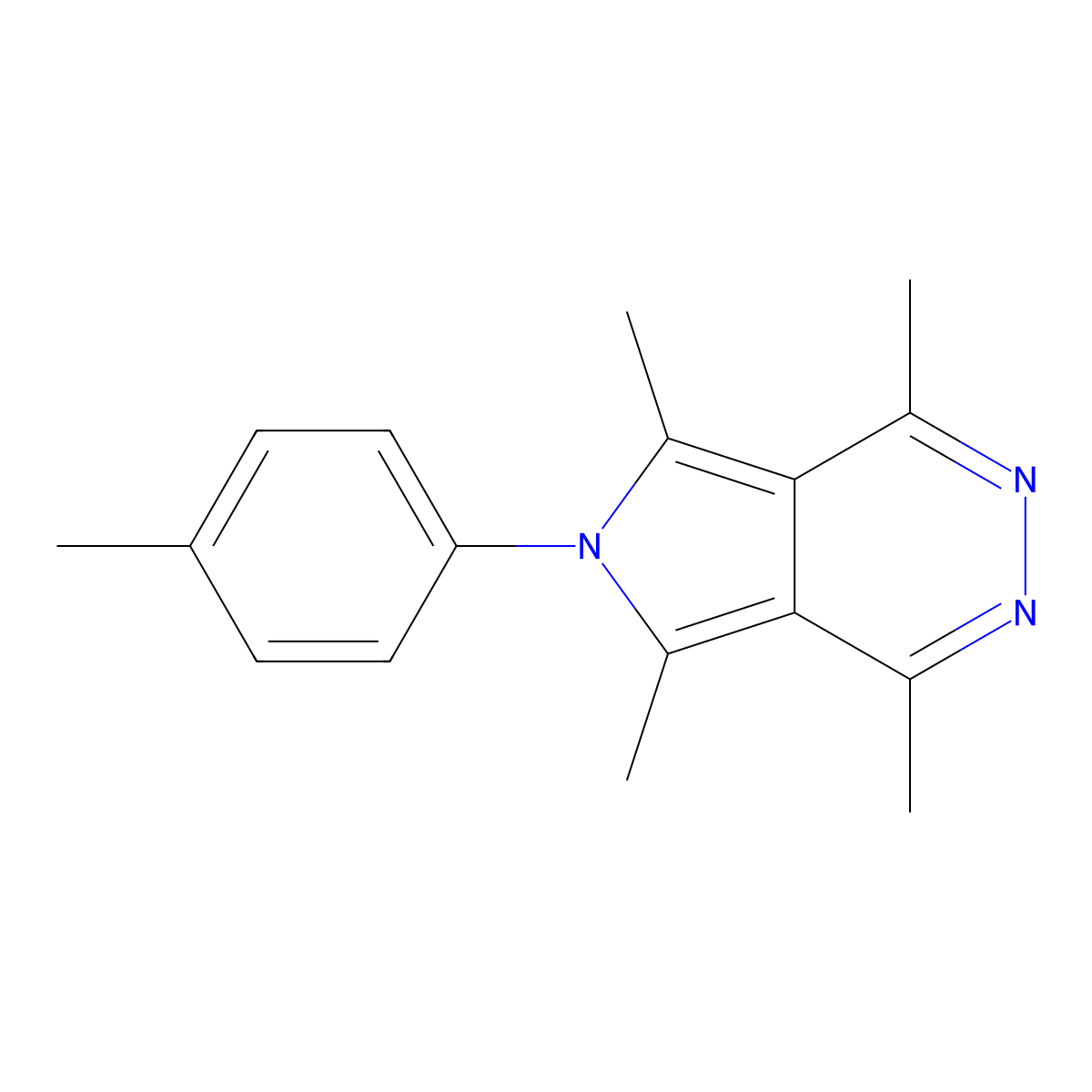 1,4,5,7-Tetramethyl-6-(4-methylphenyl)pyrrolo[3,4-d]pyridazine molecular structure, CAS 378216-53-6