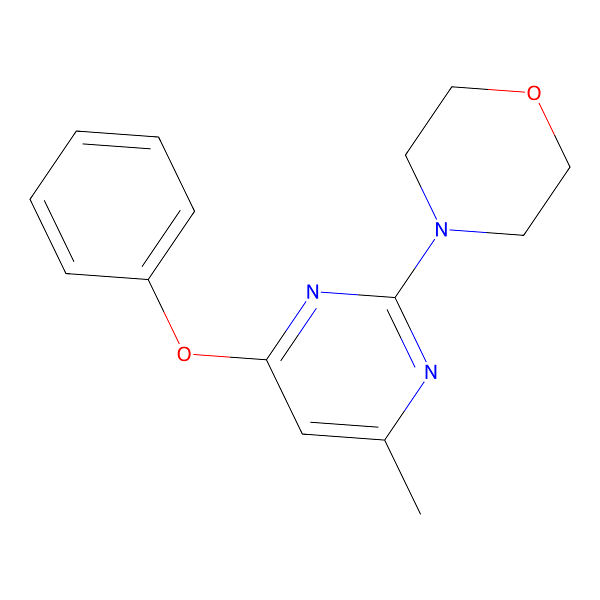 4-(4-Methyl-6-phenoxypyrimidin-2-yl)morpholine molecular structure, CAS 378216-59-2