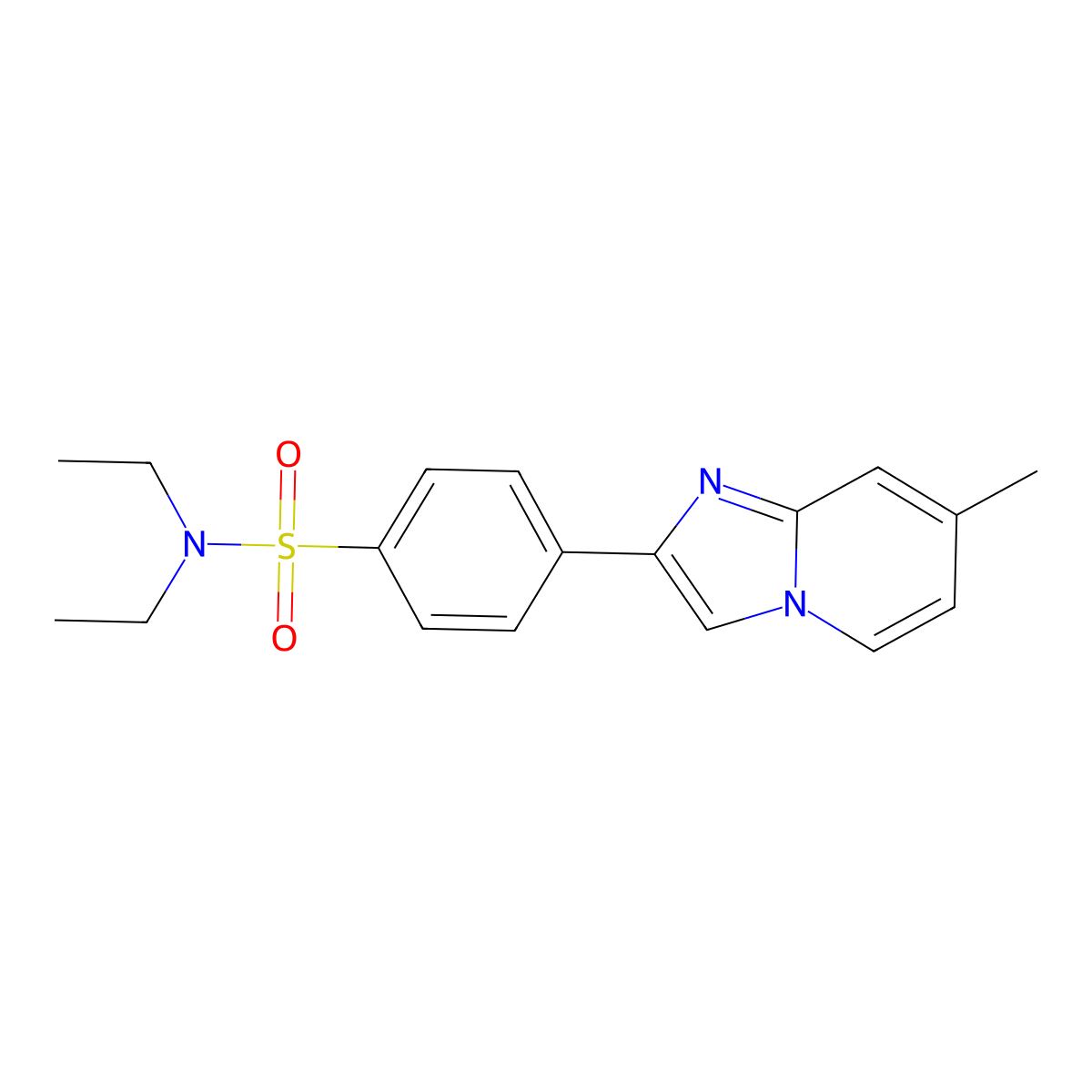 N,N-diethyl-4-(7-methylimidazo[1,2-a]pyridin-2-yl)benzenesulfonamide molecular structure, CAS 378216-94-5