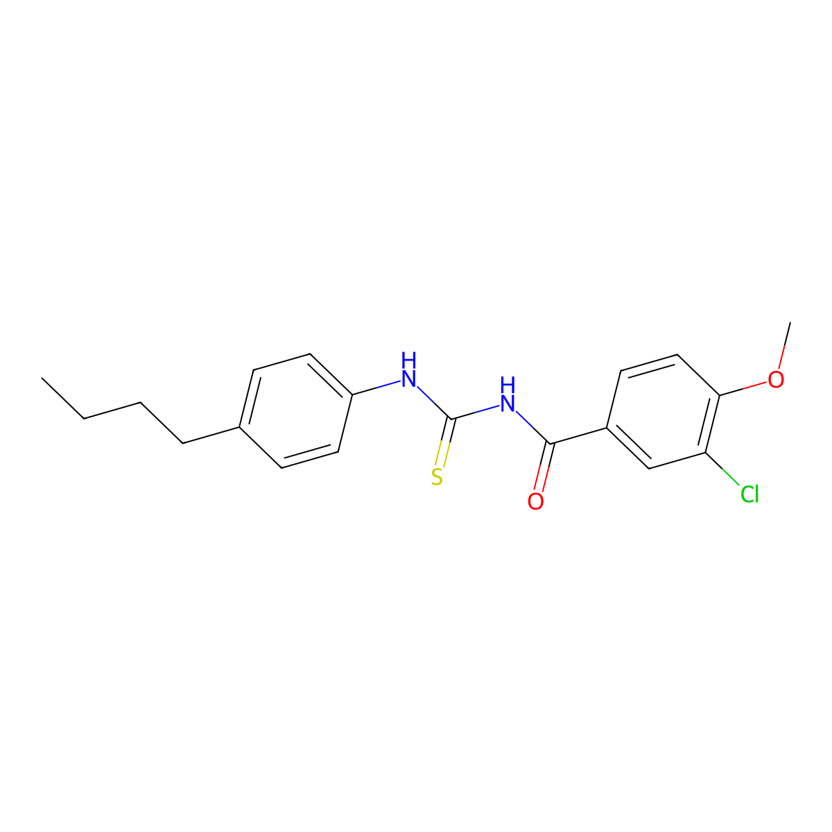 N-[(4-butylphenyl)carbamothioyl]-3-chloro-4-methoxybenzamide molecular structure, CAS 378217-06-2