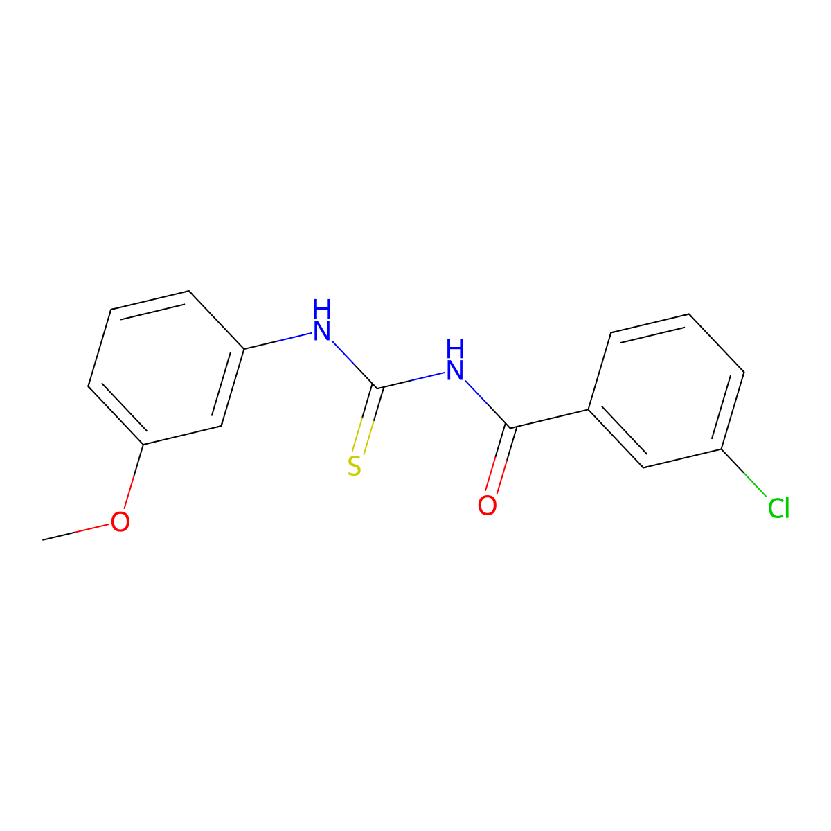 3-chloro-N-[(3-methoxyphenyl)carbamothioyl]benzamide molecular structure, CAS 378217-48-2