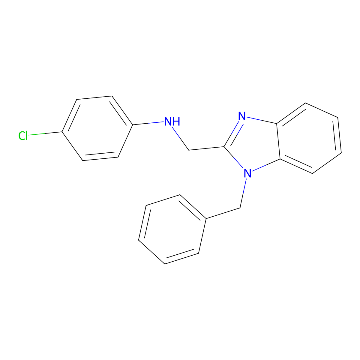 N-[(1-benzylbenzimidazol-2-yl)methyl]-4-chloroaniline molecular structure, CAS 378217-54-0