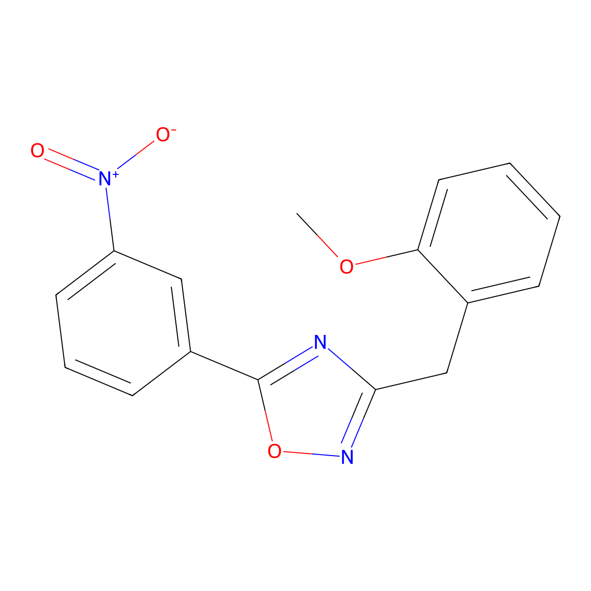 3-(2-Methoxybenzyl)-5-(3-nitrophenyl)-1,2,4-oxadiazole molecular structure, CAS 378217-57-3