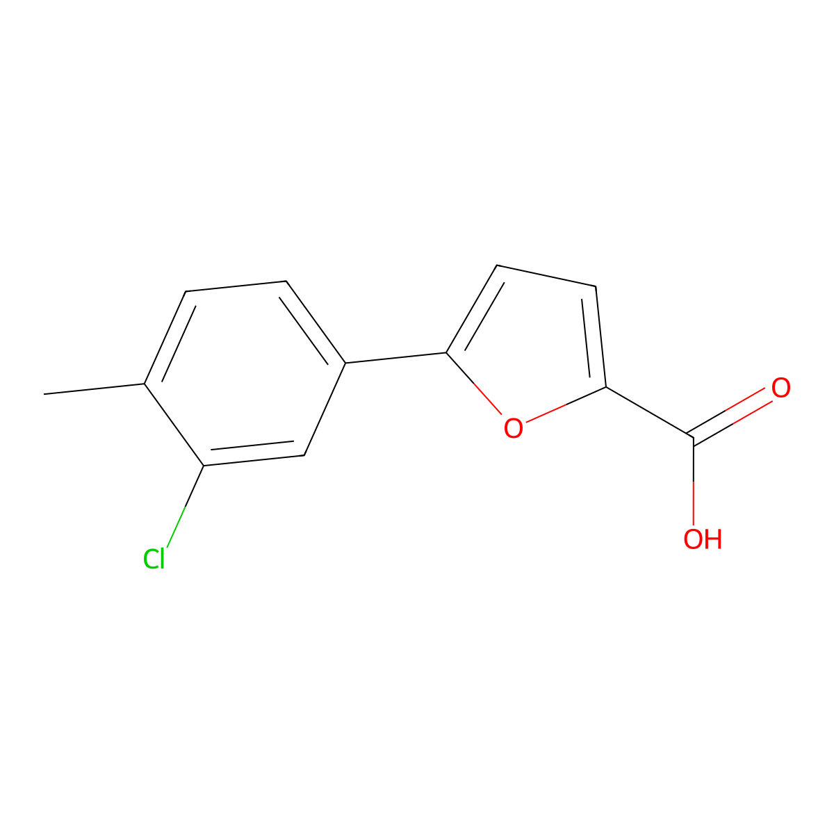 5-(3-Chloro-4-methylphenyl)furan-2-carboxylic acid molecular structure, CAS 378218-08-7