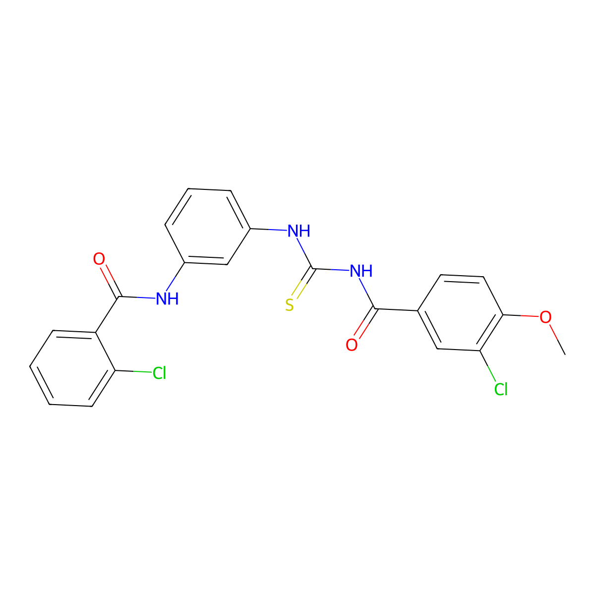 3-chloro-N-[[3-[(2-chlorobenzoyl)amino]phenyl]carbamothioyl]-4-methoxybenzamide molecular structure, CAS 378219-68-2