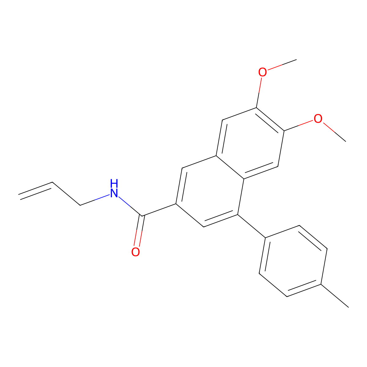 6,7-dimethoxy-4-(4-methylphenyl)-N-(prop-2-en-1-yl)naphthalene-2-carboxamide molecular structure, CAS 378219-71-7