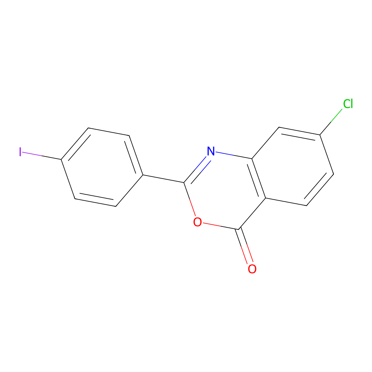 7-Chloro-2-(4-iodophenyl)-3,1-benzoxazin-4-one molecular structure, CAS 378219-84-2