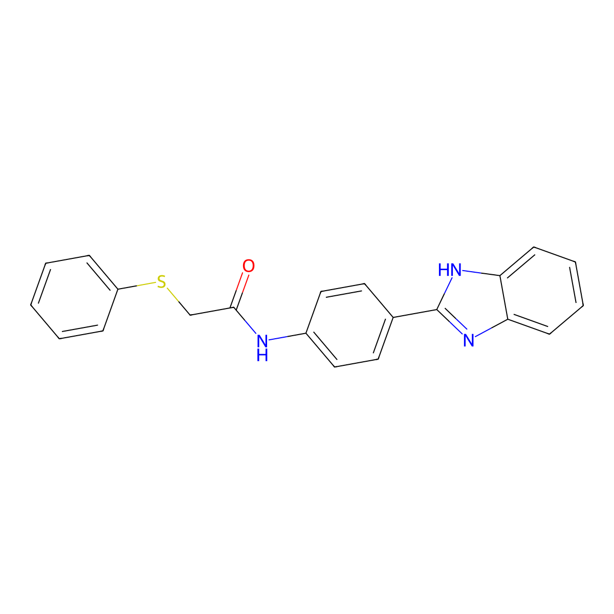 N-[4-(1H-benzimidazol-2-yl)phenyl]-2-phenylsulfanylacetamide molecular structure, CAS 378219-87-5