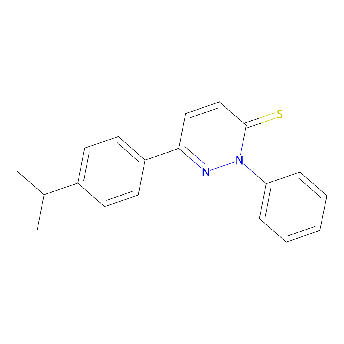 6-(4-isopropylphenyl)-2-phenylpyridazine-3(2H)-thione molecular structure, CAS 378219-94-4