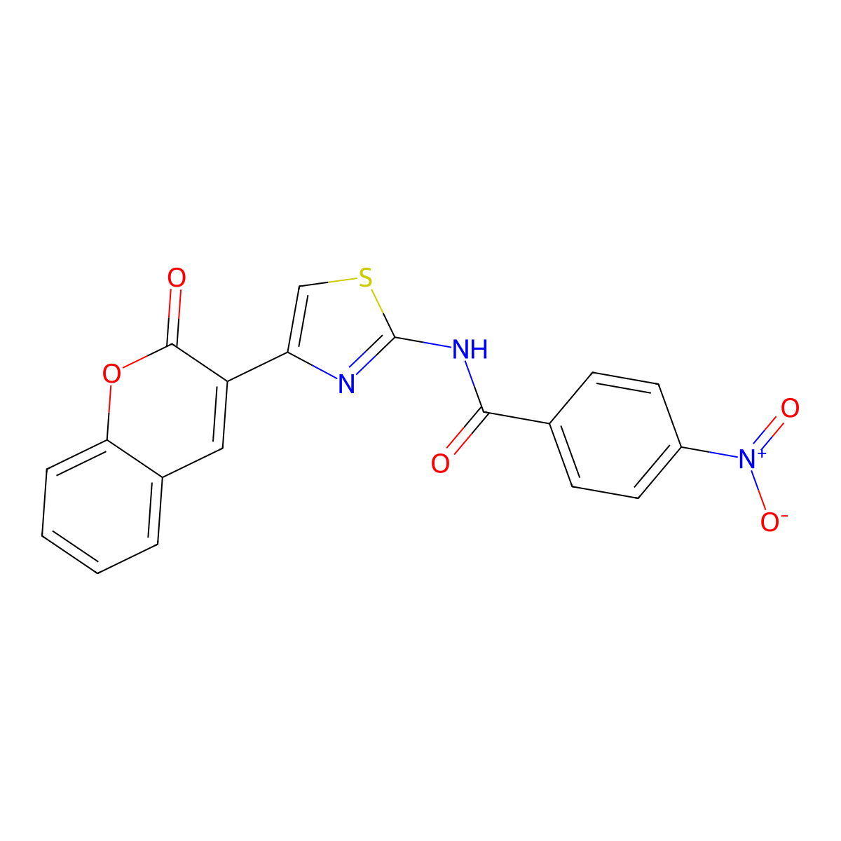 4-nitro-N-[4-(2-oxochromen-3-yl)-1,3-thiazol-2-yl]benzamide molecular structure, CAS 378220-25-8