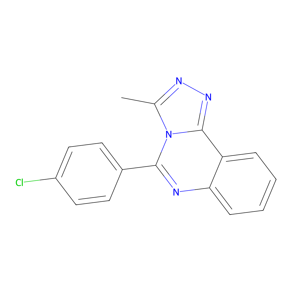5-(4-Chlorophenyl)-3-methyl-[1,2,4]triazolo[4,3-c]quinazoline molecular structure, CAS 378220-93-0