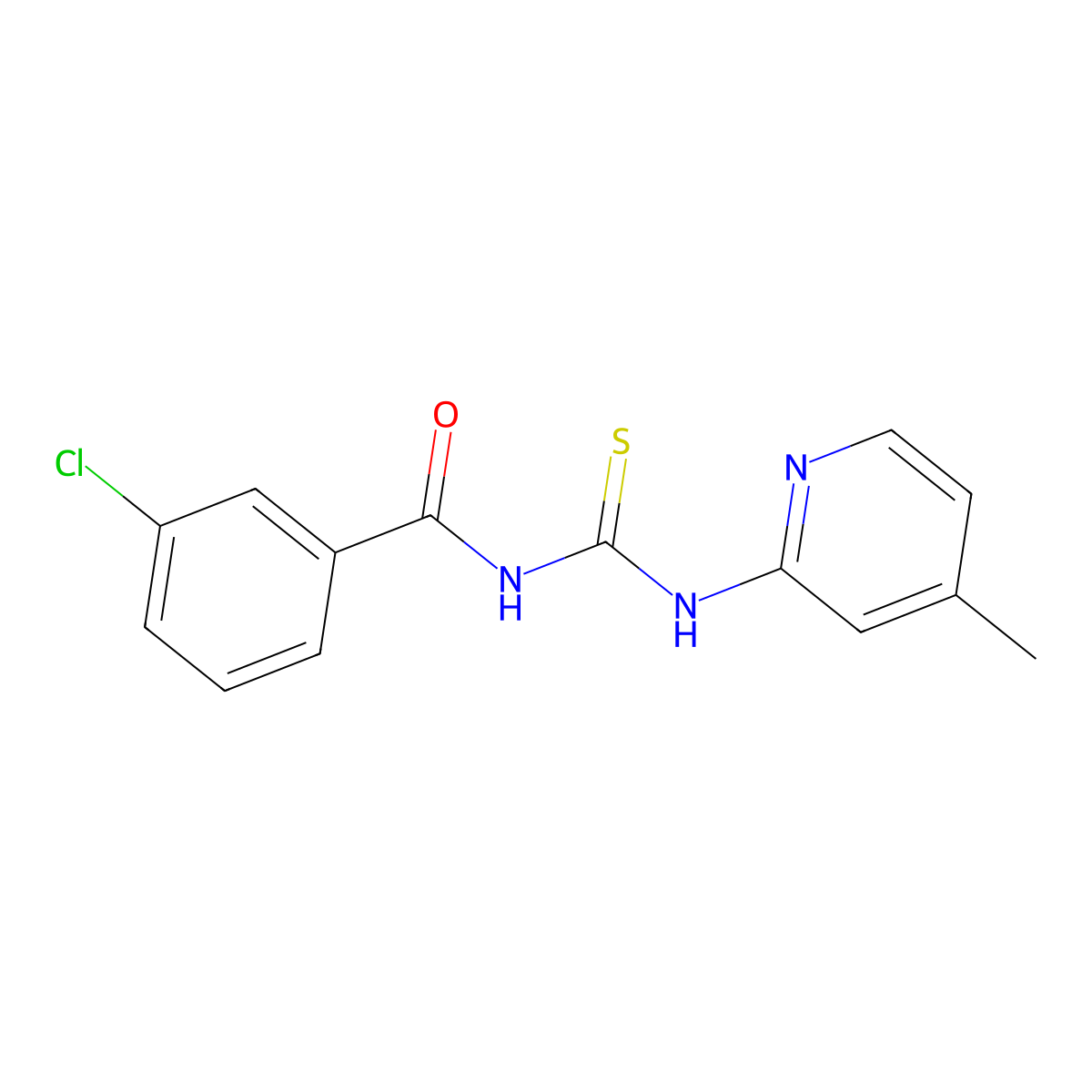 3-chloro-N-[(4-methylpyridin-2-yl)carbamothioyl]benzamide molecular structure, CAS 378221-91-1