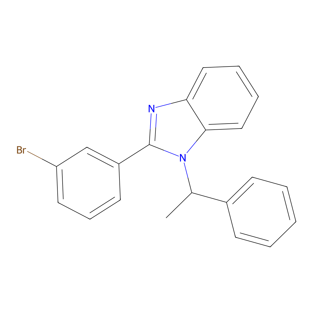 2-(3-Bromophenyl)-1-(1-phenylethyl)benzimidazole molecular structure, CAS 378222-16-3