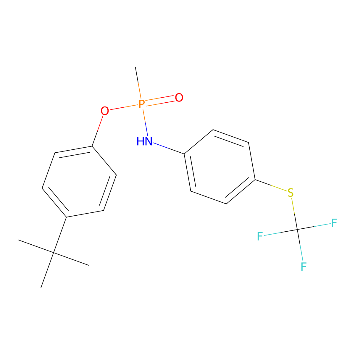 N-[(4-tert-butylphenoxy)-methylphosphoryl]-4-(trifluoromethylsulfanyl)aniline molecular structure, CAS 378222-68-5