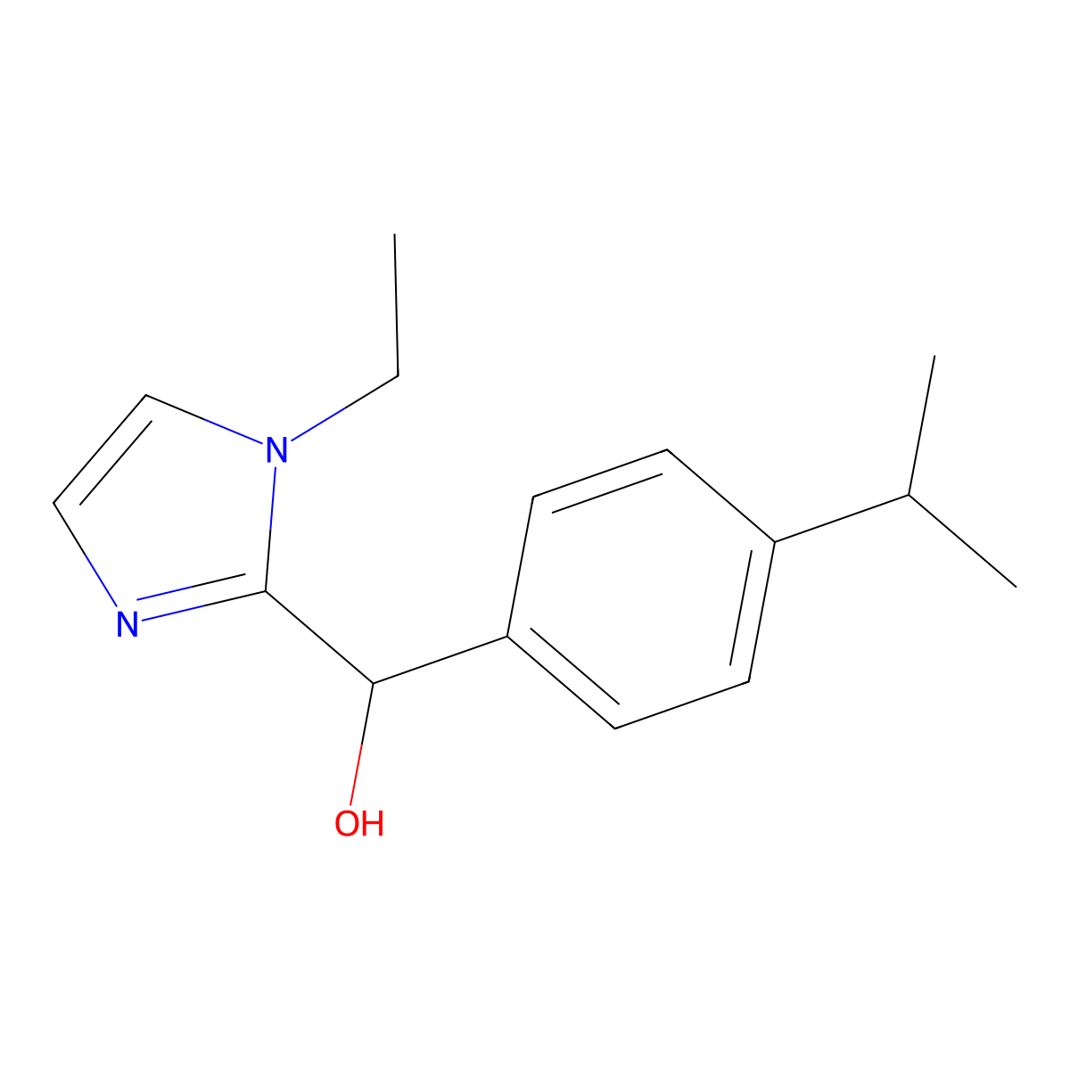 (1-Ethylimidazol-2-yl)-(4-propan-2-ylphenyl)methanol molecular structure, CAS 378223-05-3