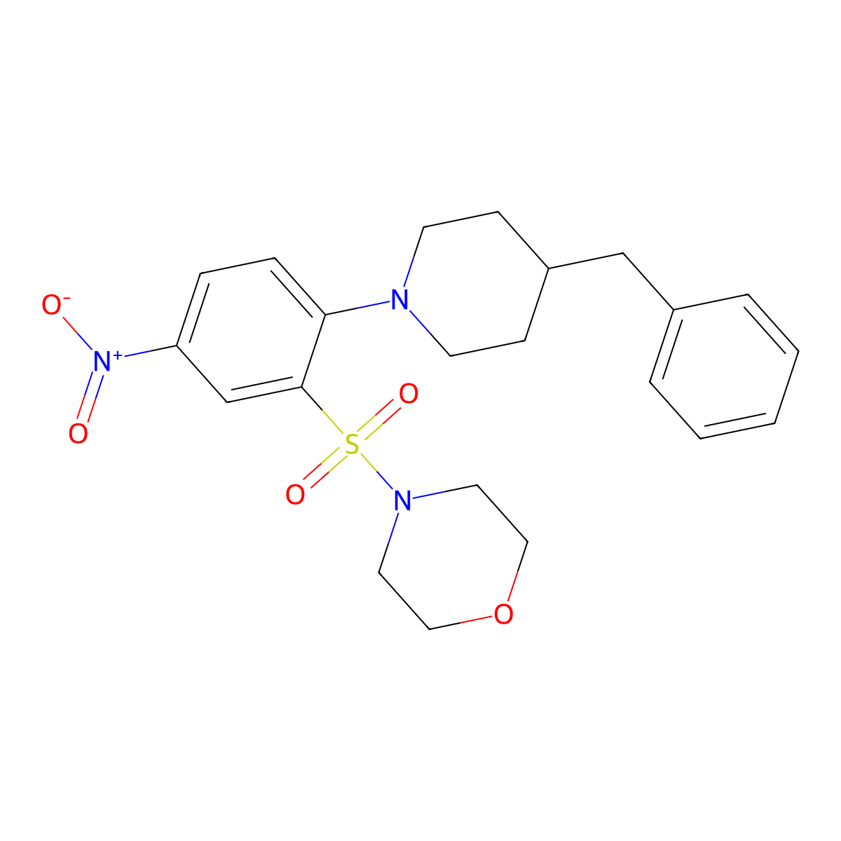 4-[2-(4-Benzylpiperidin-1-yl)-5-nitrophenyl]sulfonylmorpholine molecular structure, CAS 378223-07-5