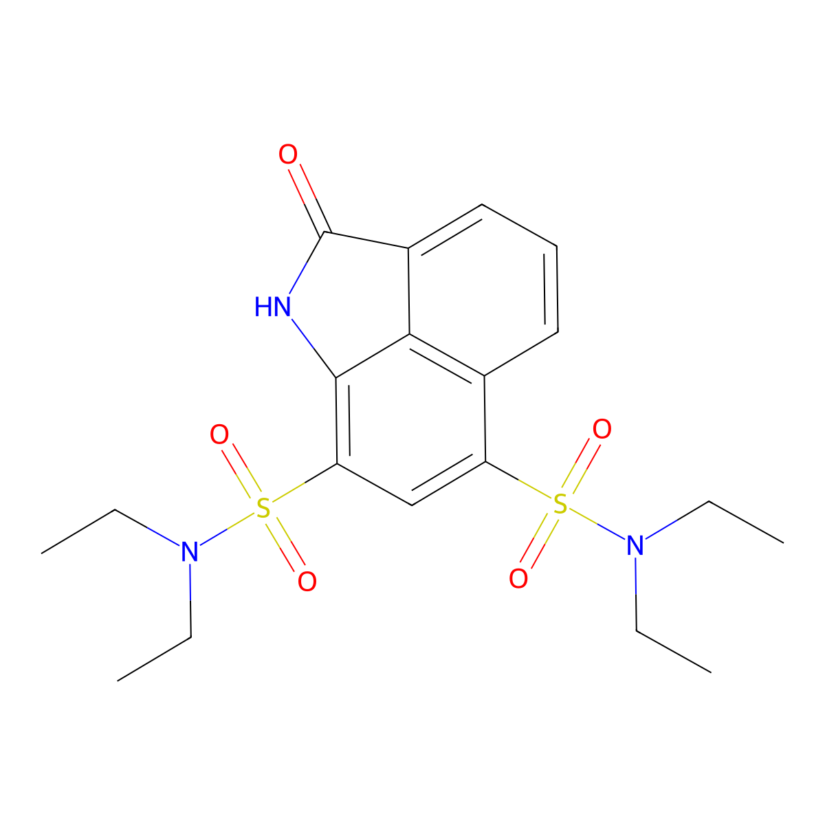 N6,N6,N8,N8-tetraethyl-2-oxo-1,2-dihydrobenzo[cd]indole-6,8-disulfonamide molecular structure, CAS 378224-78-3