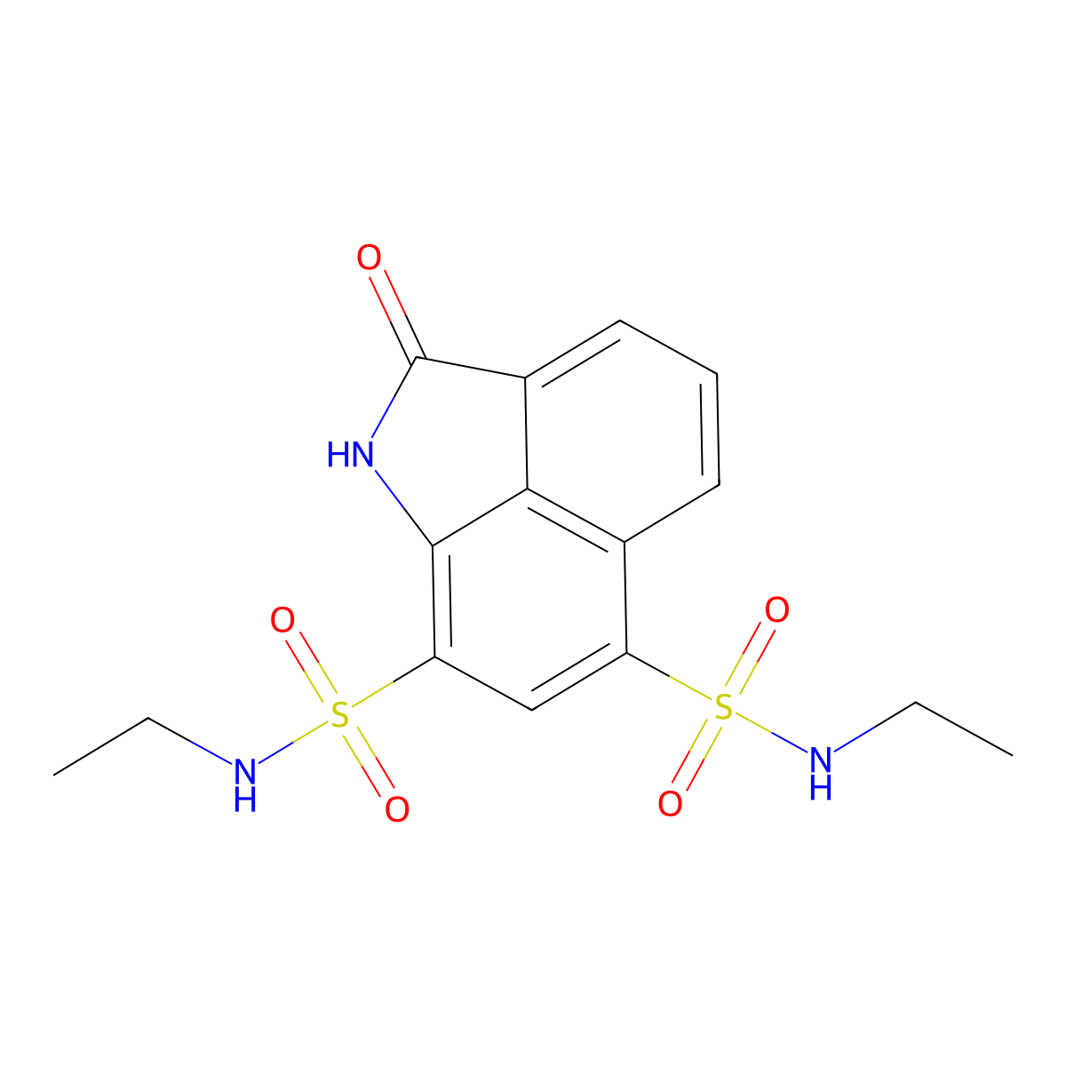 N~6~,N~8~-diethyl-2-oxo-1,2-dihydrobenzo[cd]indole-6,8-disulfonamide molecular structure, CAS 378224-79-4