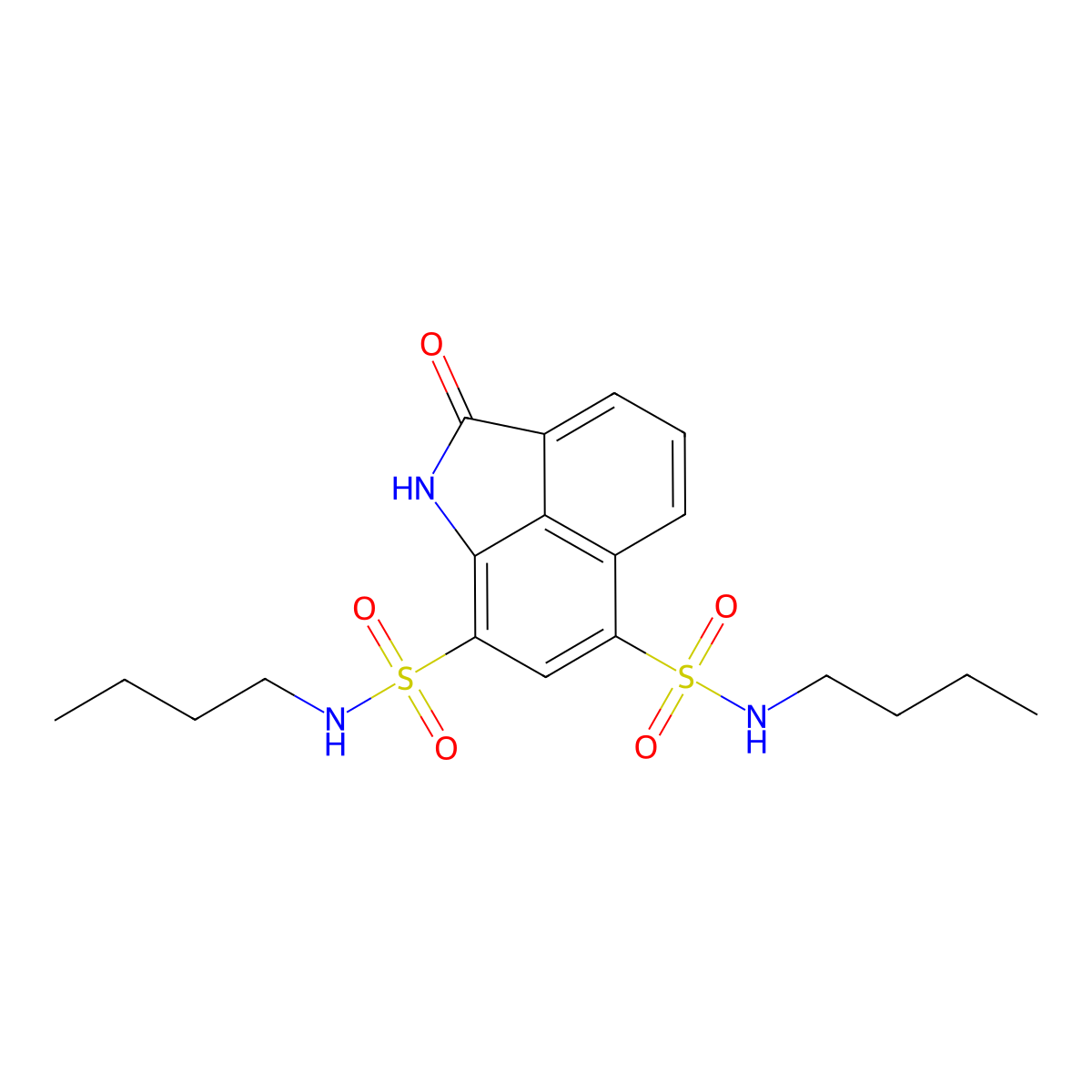 N,N'-dibutyl-2-oxo-1,2-dihydrobenzo[cd]indole-6,8-disulfonamide molecular structure, CAS 378224-80-7