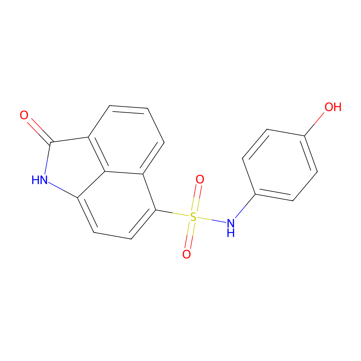 N-(4-hydroxyphenyl)-2-oxo-1,2-dihydrobenzo[cd]indole-6-sulfonamide molecular structure, CAS 378224-81-8