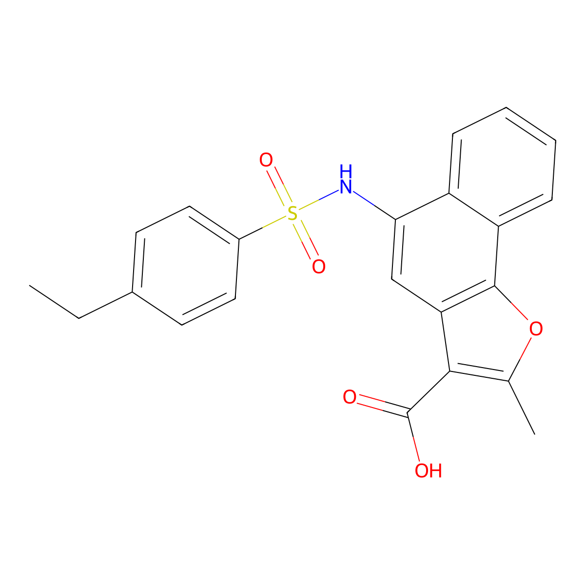 5-{[(4-Ethylphenyl)sulfonyl]amino}-2-methylnaphtho[1,2-b]furan-3-carboxylic acid molecular structure, CAS 378224-82-9