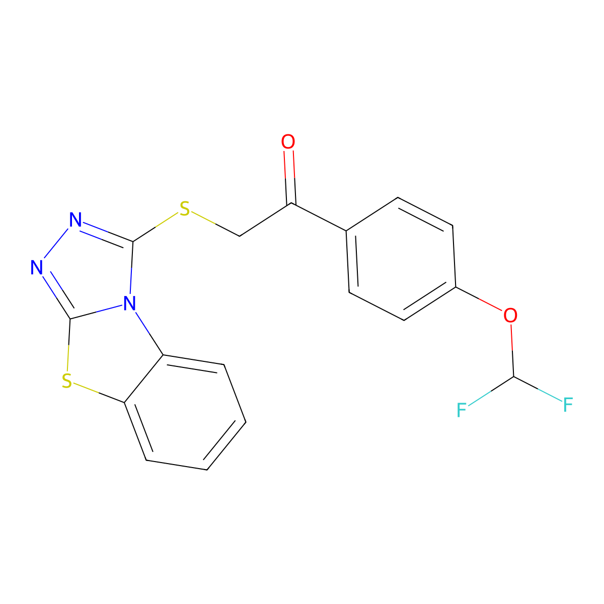 1-[4-(Difluoromethoxy)phenyl]-2-([1,2,4]triazolo[3,4-b][1,3]benzothiazol-3-ylsulfanyl)ethanone molecular structure, CAS 378227-70-4