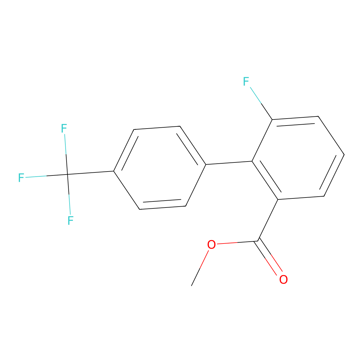 6-Fluoro4'-trifluoromethyl-biphenyl-2-carboxylic acid methyl ester molecular structure, CAS 378231-03-9